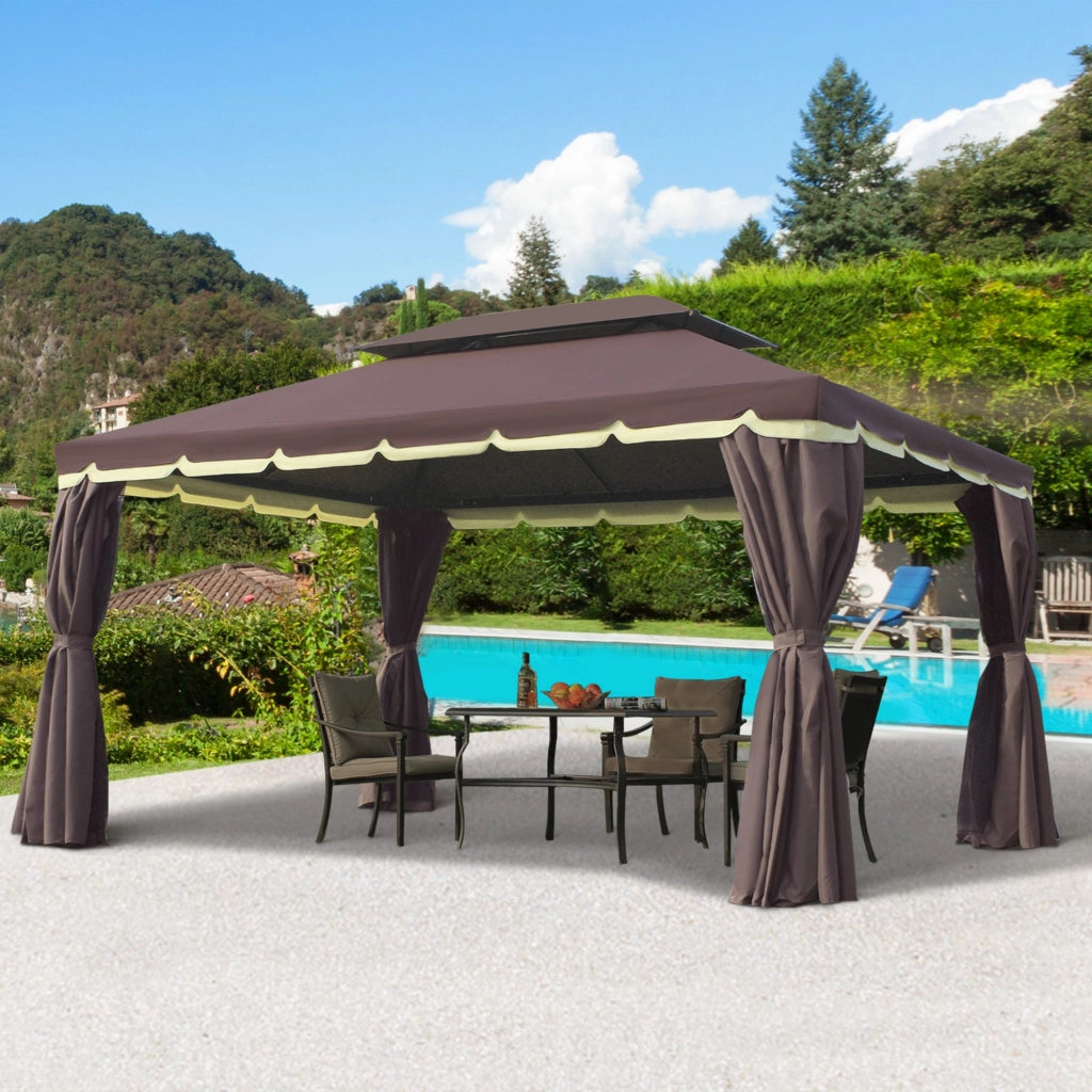 Gazebo da giardino ¨C zephmum ¨C grigio antracite 390x290x280 cm