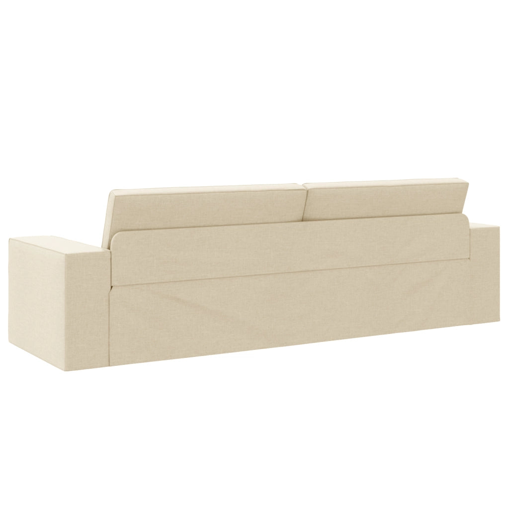 Divano Letto 2-in-1 Panna 245x150x60.5 cm Tessuto