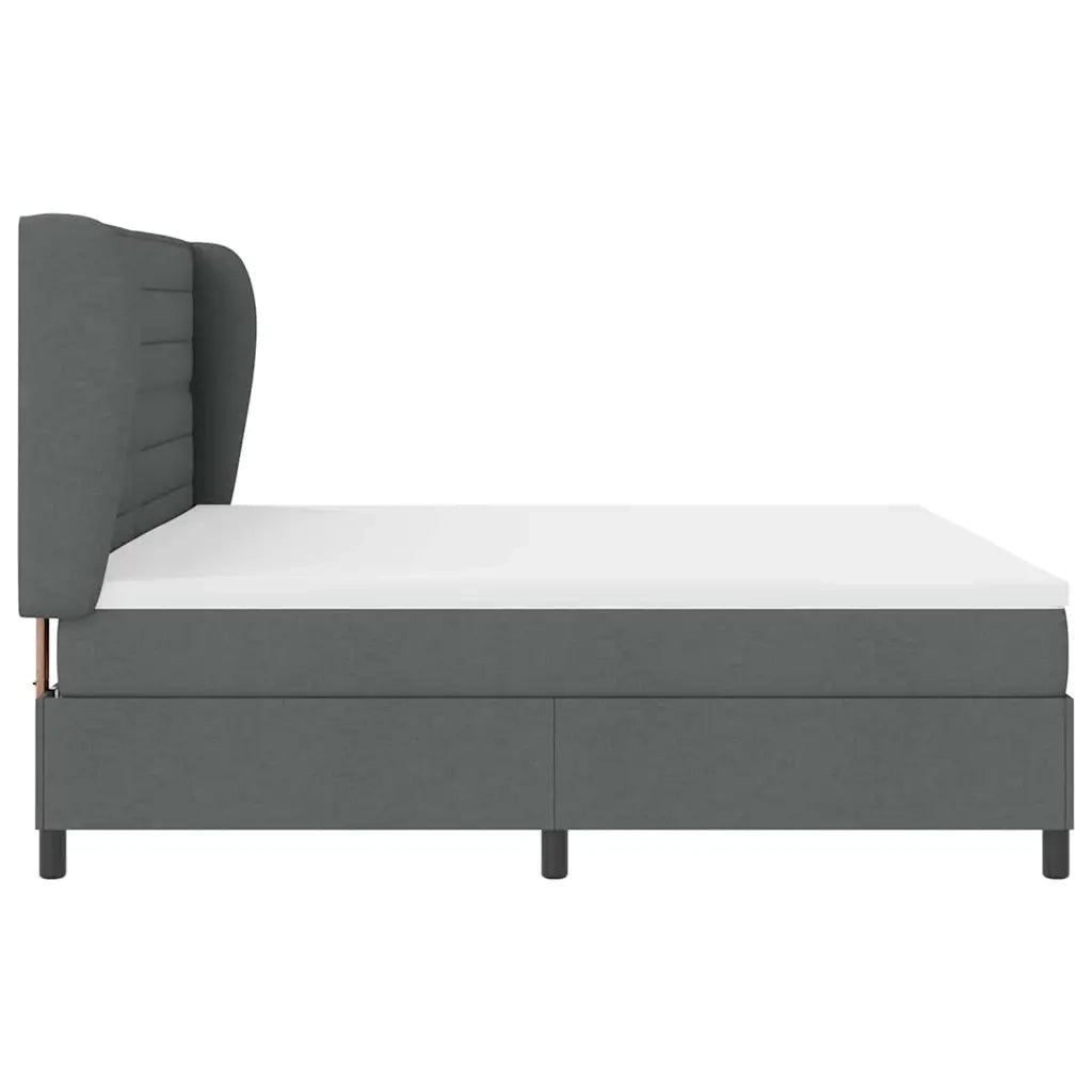 Letto a molle con materasso Grigio scuro 200 x 200 cm Tessuto 3340523