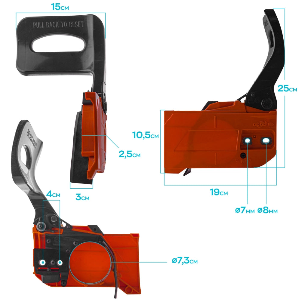 Gruppo Freno/Frizione Per Motosega 52Cc/62Cc Carter Copri Catena Con Freno Di Sicurezza Per Motoseghe 52Cc/62Cc