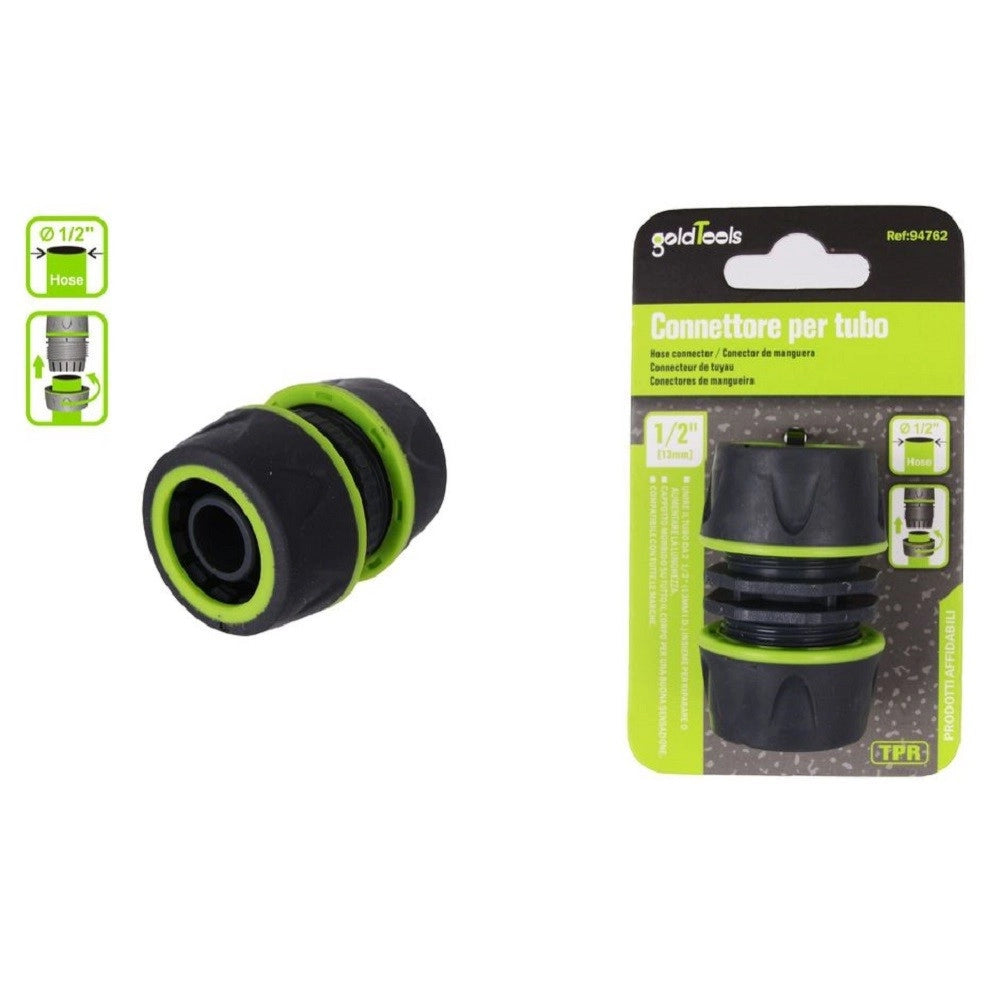Trade Shop - Connettore Giunzione Tubi Da 1/2" Innesto Riparatore Con Inserti In Gomma 94762 -