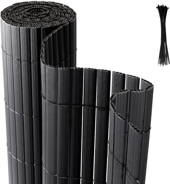 Parasole in PVC per privacy - separazione per giardino e schermo per balcone - 0,9x5m - grigio
