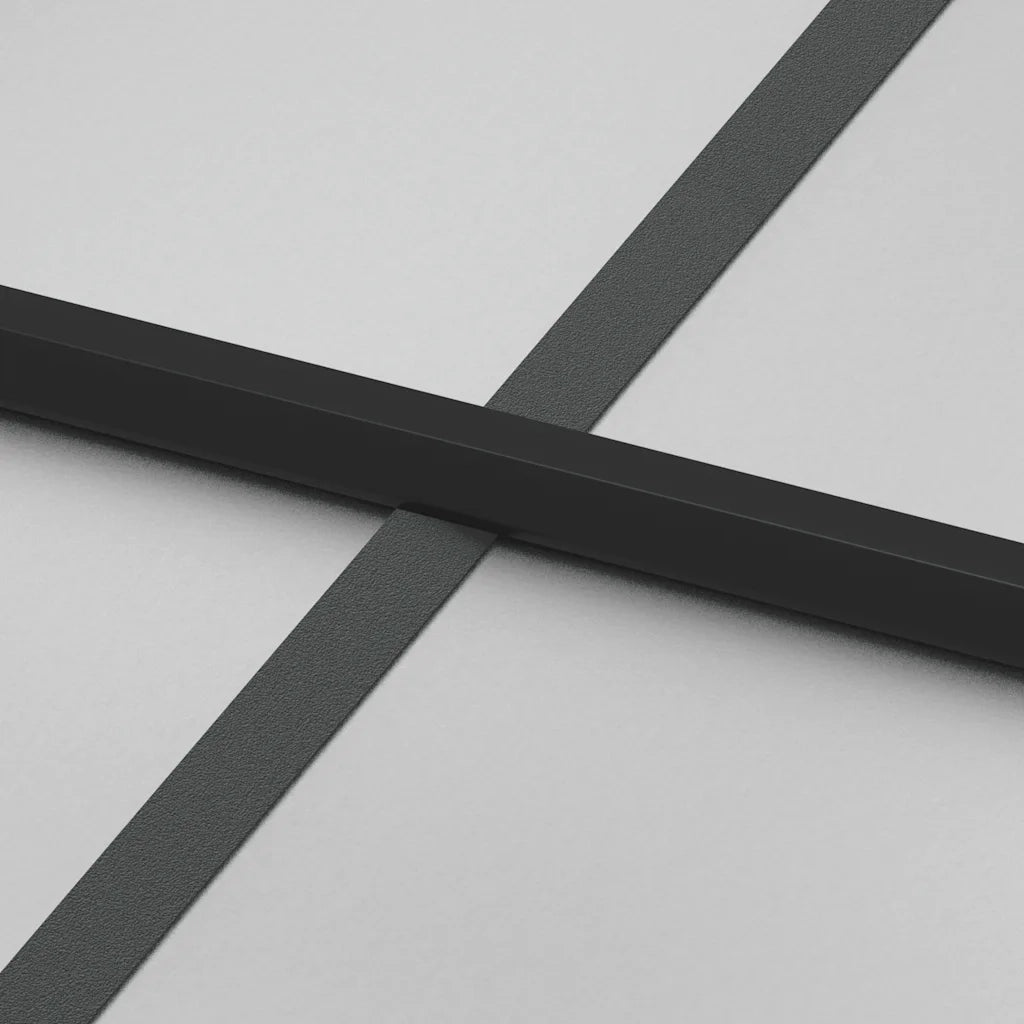 Porta Interni Sottile Nera 83x201,5cm Vetro Temperato Alluminio 155127