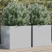 Fioriere 2pz Argento 49x47x46 cm in Acciaio Zincato 841570