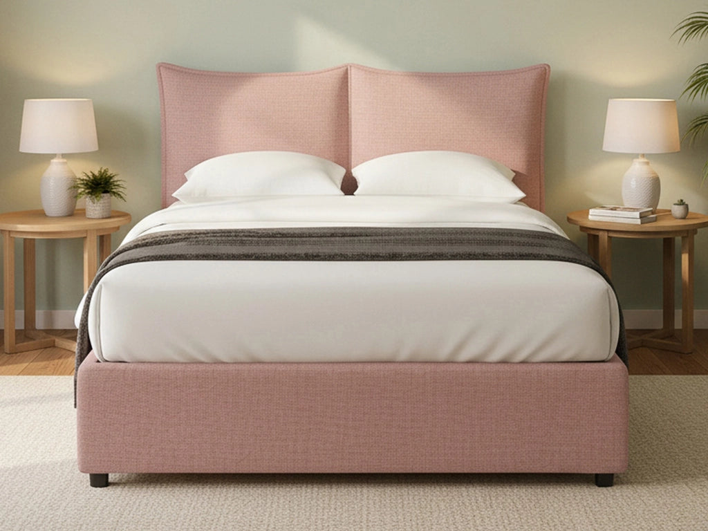 Uckfield, Letto Matrimoniale Sfoderabile Made in Italy, Rosa