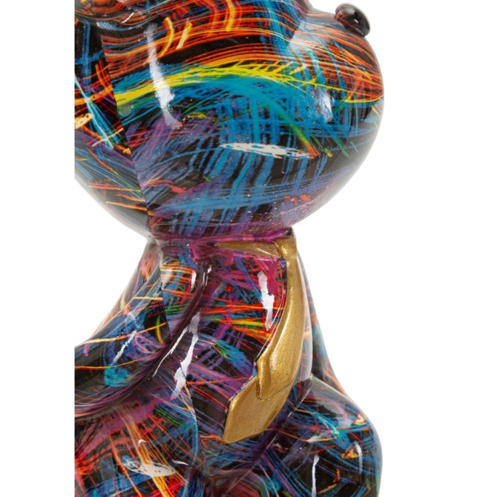 Scultura Orsetto, Multicolore, Poliresina, 10,5x12x23,5 cm