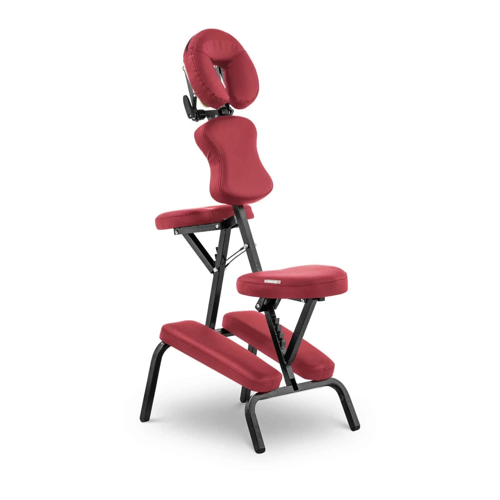 Poltrona massaggiante professionale trasportabile pieghevole con seduta regolabile (struttura: acciaio, rivestimento: PVC, portata: 130 kg, borsa inclusa) 14_0007737