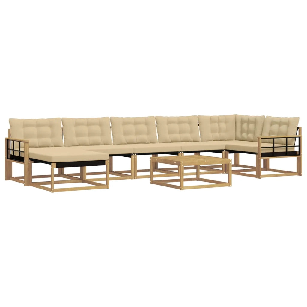 Set di divani da esterno 8 pcs Bianco e Beige 79 x 79 x 37 cm