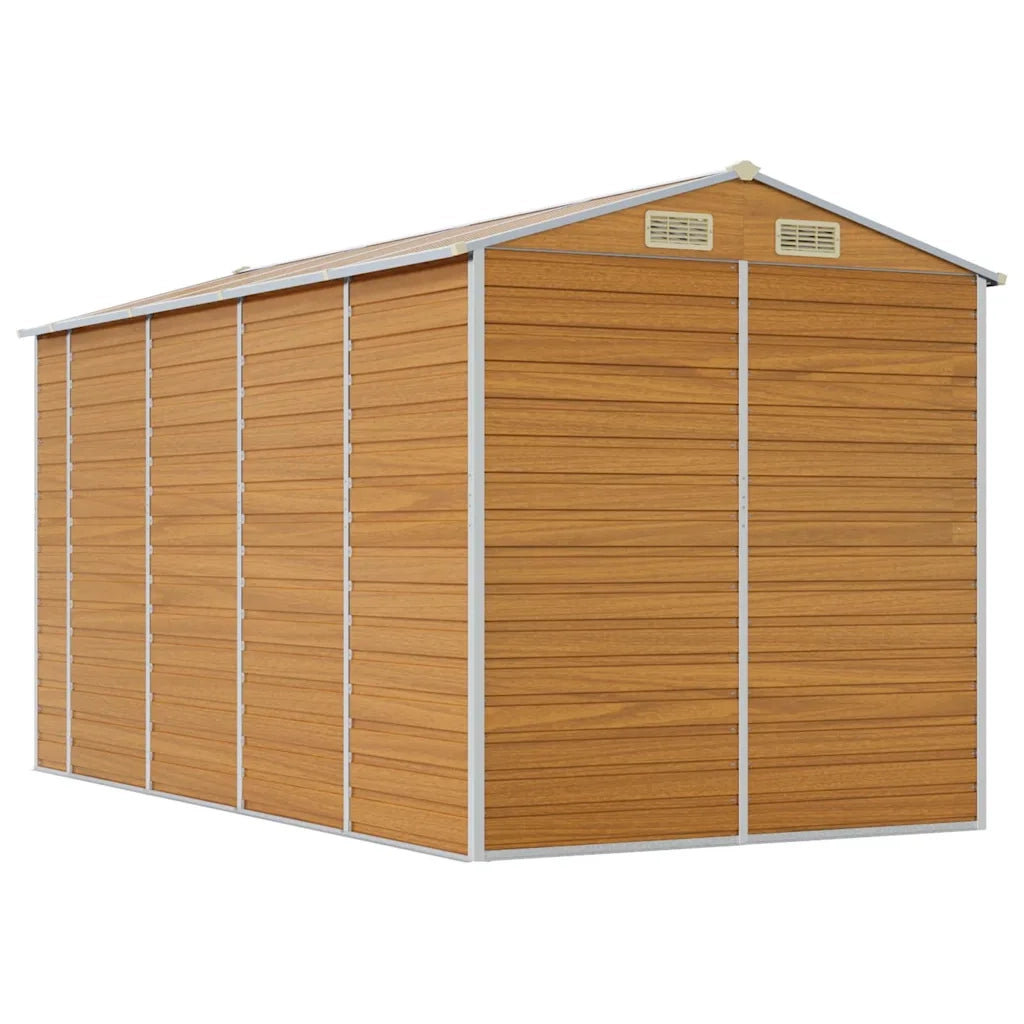 Capanno Giardino Marrone Chiaro 191x385x198cm Acciaio Zincato 3188278