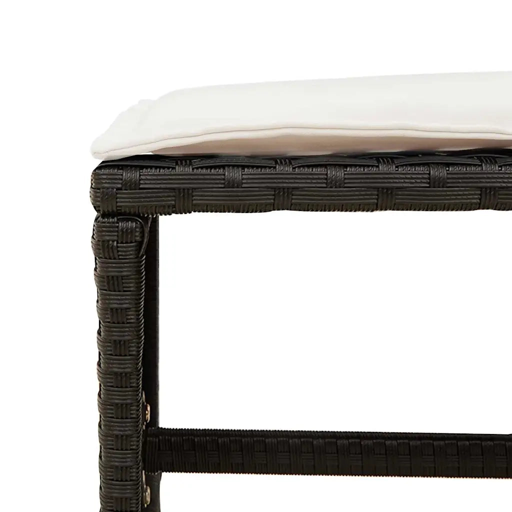 Set da Pranzo da Giardino 9 pz con Cuscini Nero in Polyrattan 3211134