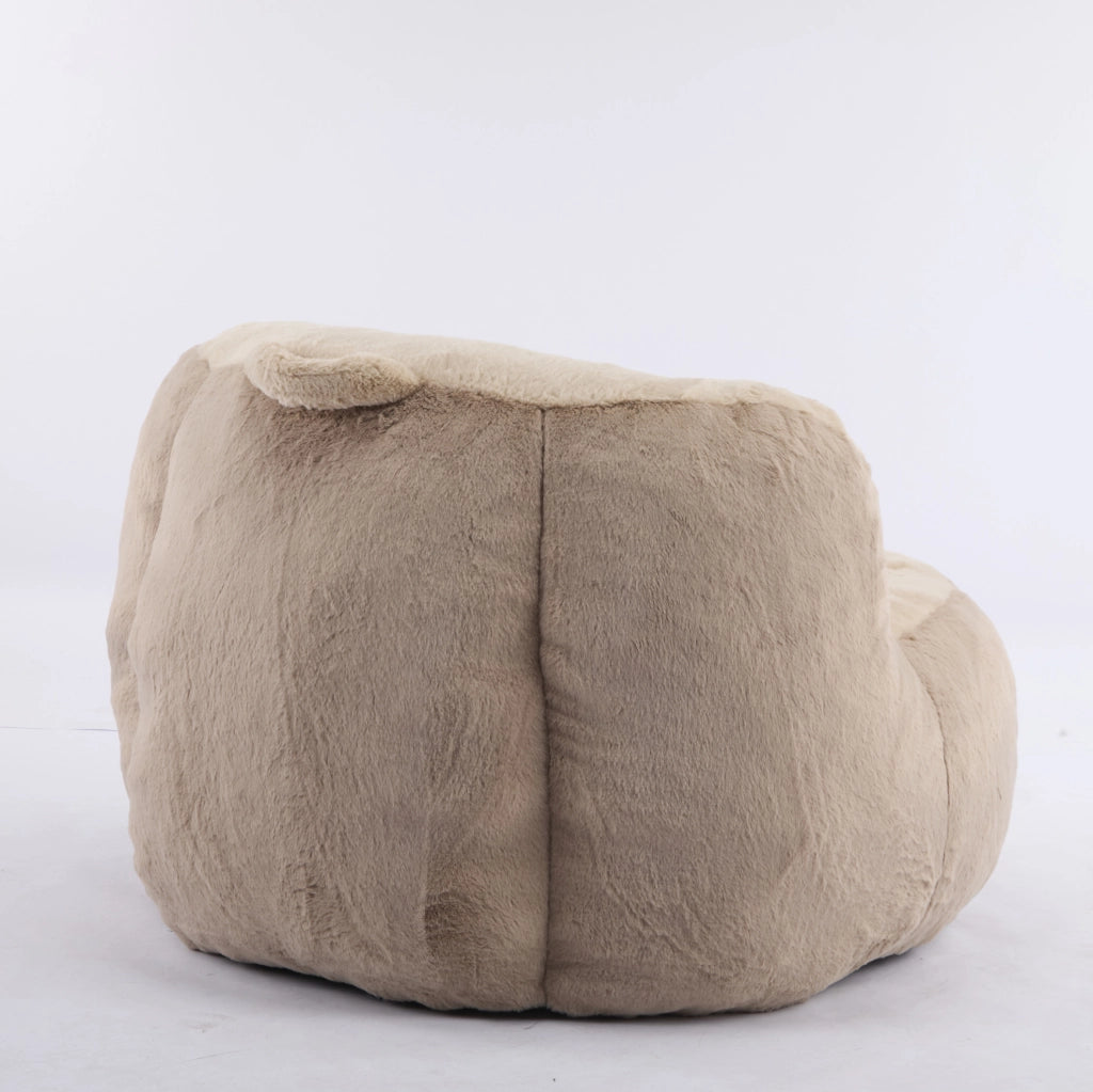 Poltrona sacco ergonomica in pelliccia sintetica kaki