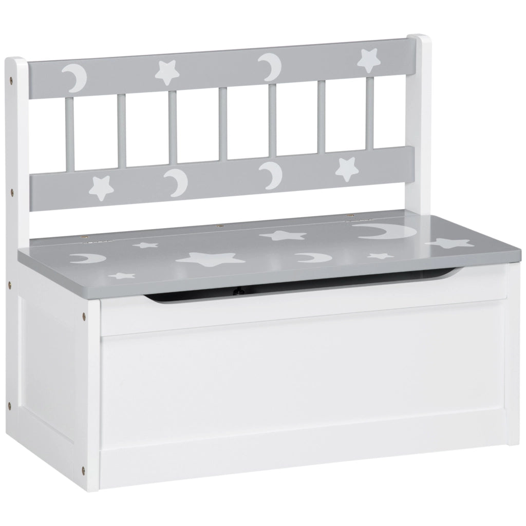 Cassapanca Moderna con Cassetti ¨C zephmum ¨C Bianco e Grigio, MDF e Legno di Pino, 60x30x50 cm