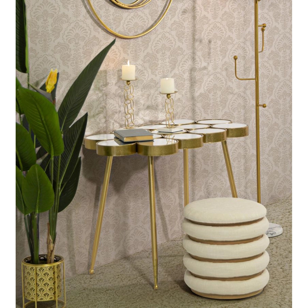 Tavolo Consolle VKH623, Oro, Metallo, 100x55x70 cm