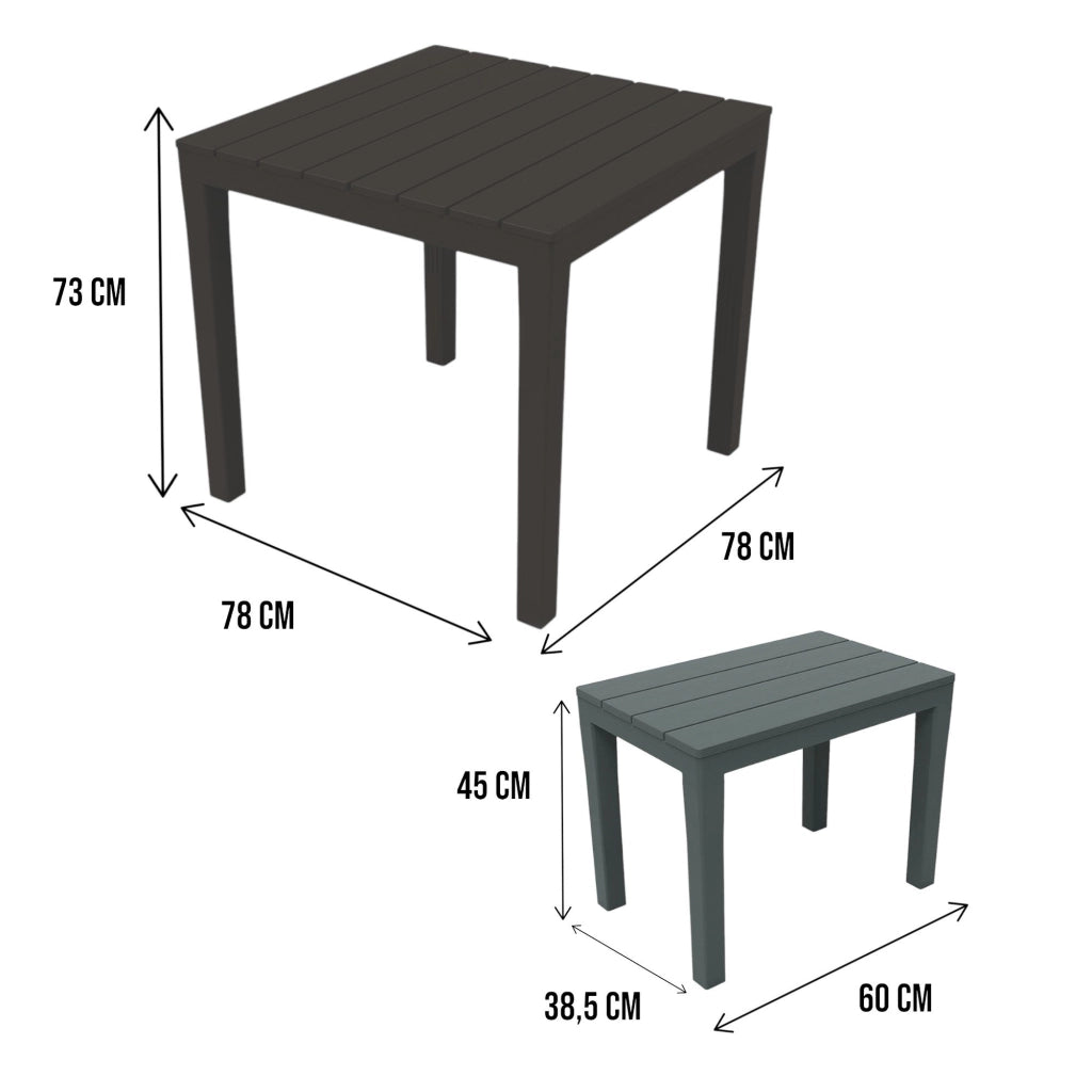 Salottino Outdoor Alambico, set Salotto da Esterno 2 Posti Made in Italy, Nero Antracite