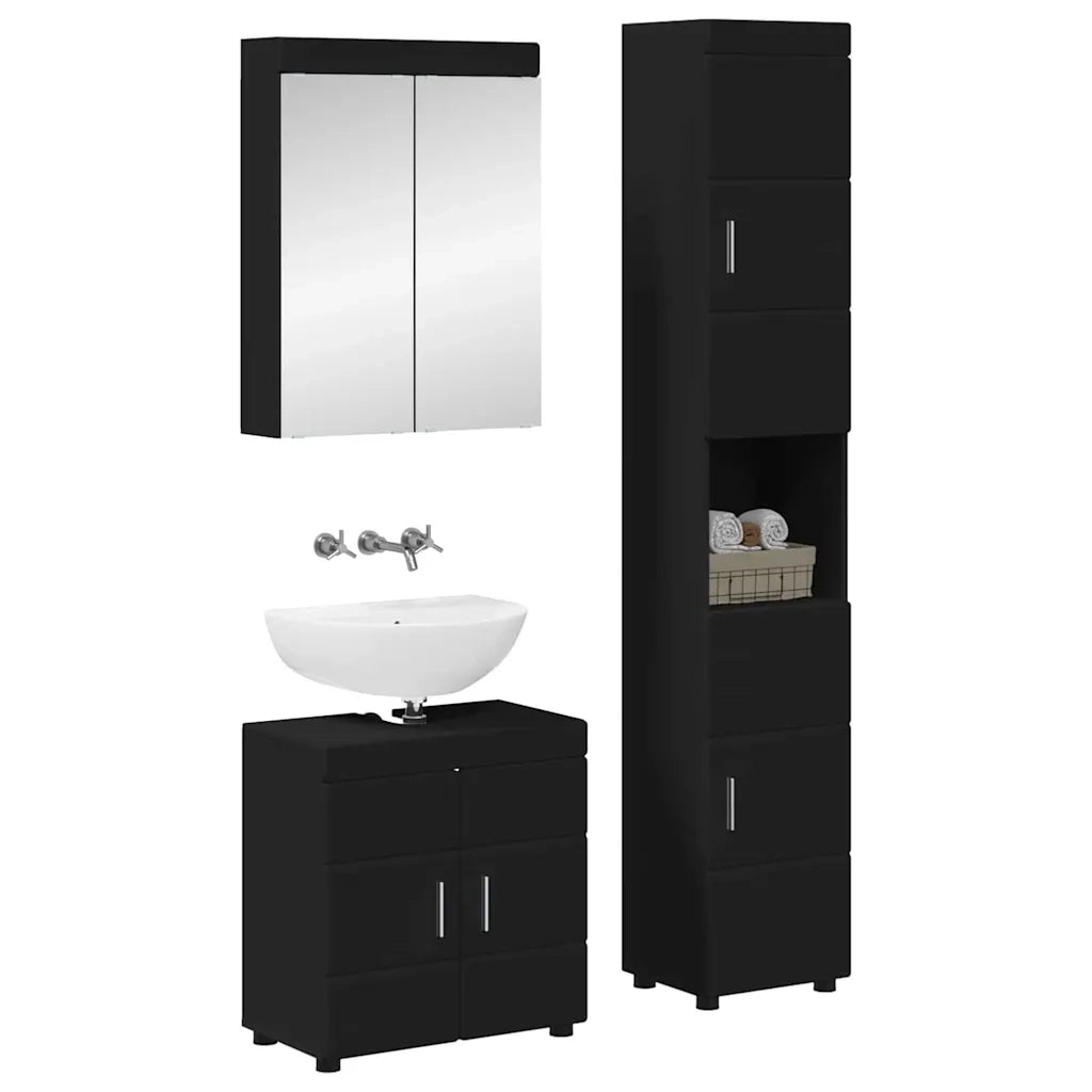 Set di mobili per il bagno TULUM Nero Legno multistrato 3398035