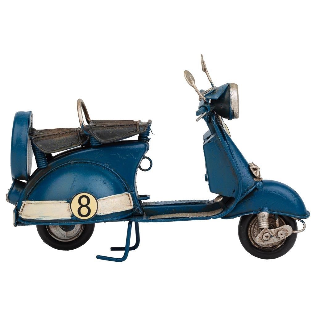 Moto in metallo blu 17x7x11h