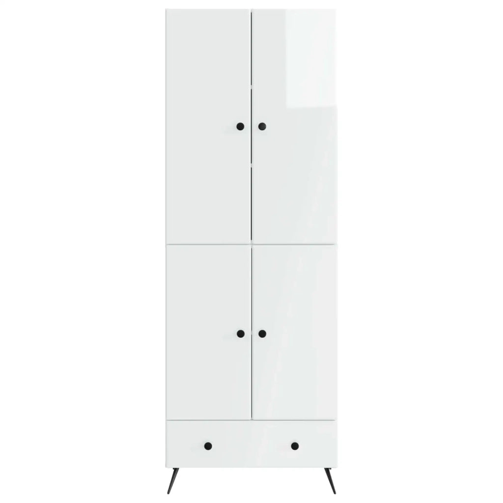 Set di armadi 2 pcs Bianco Lucido Legno ingegnerizzato