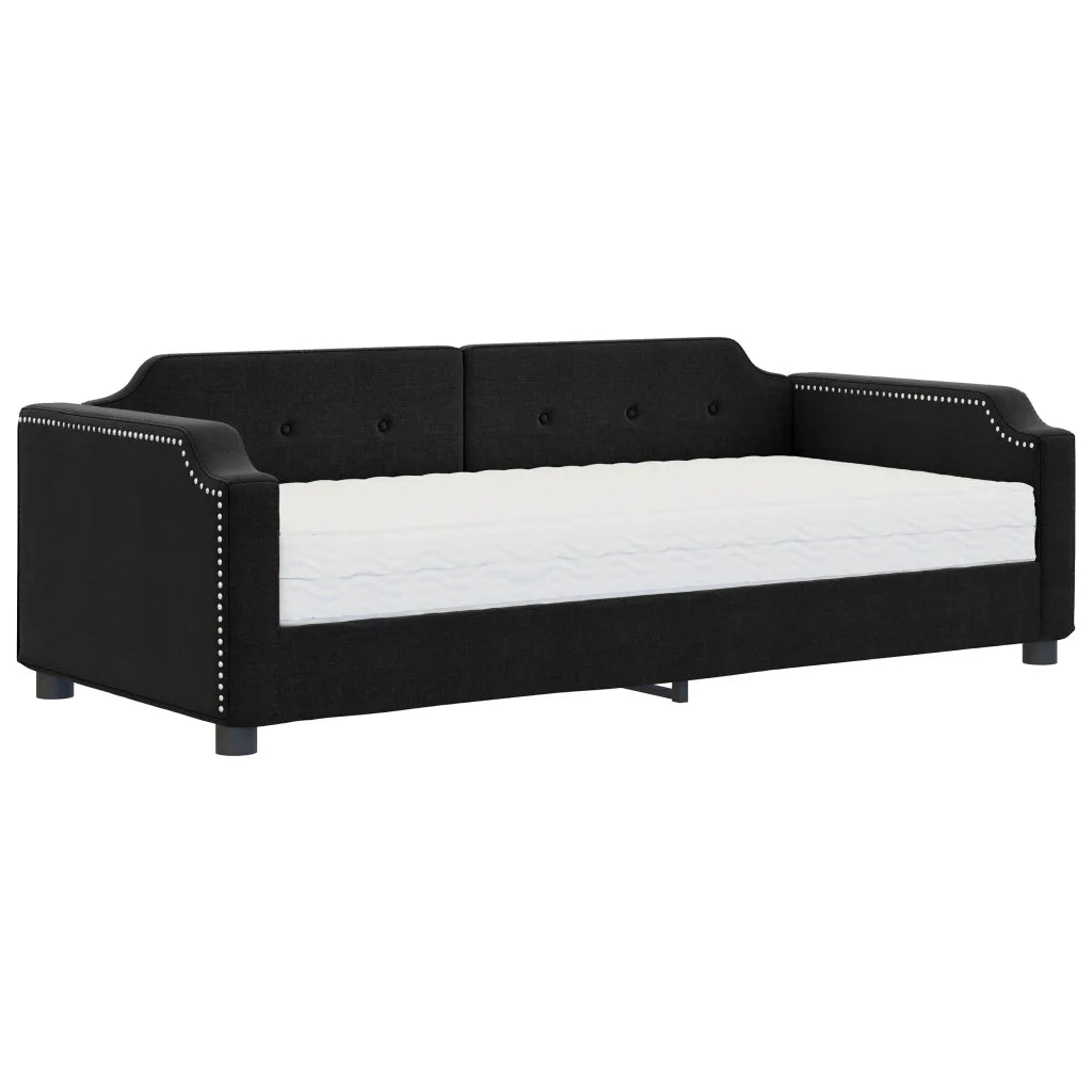 Divano letto | Sof¨¤ letto | Letto singolo con Materasso Nero 90x200 cm in Tessuto