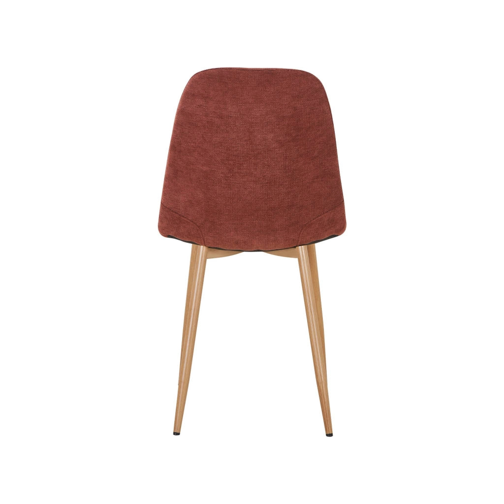 Set di 2 sedie decorazione in legno e tessuto, rosso