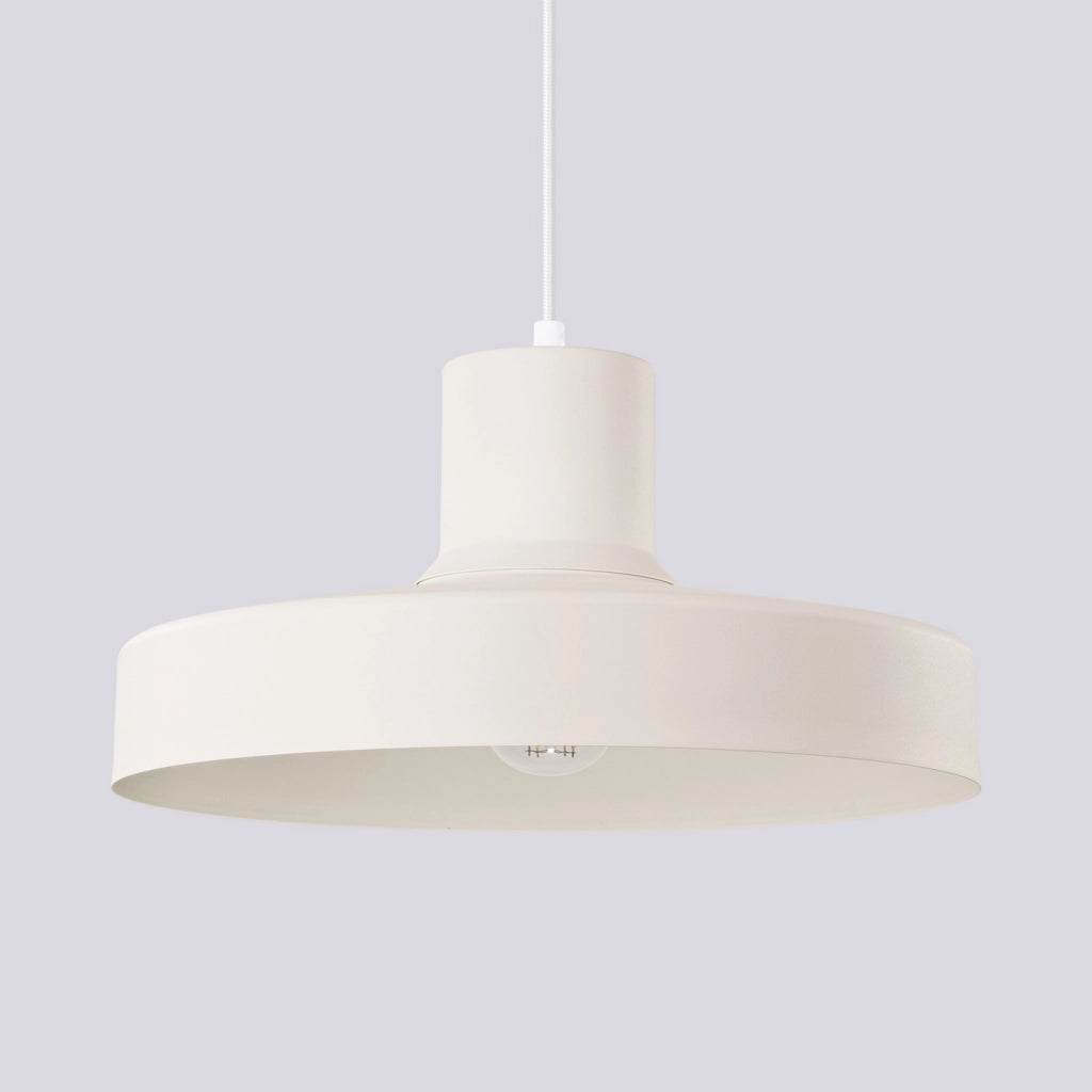 Lampada a sospensione BILO in acciaio beige E27 moderna rotonda 35x120cm
