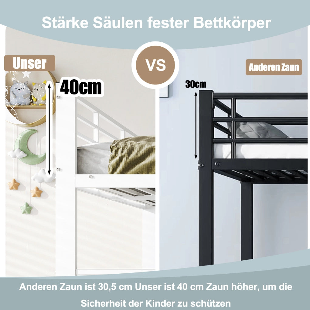 Letto a castello 90x200 cm in MDF e metallo; con cassetti