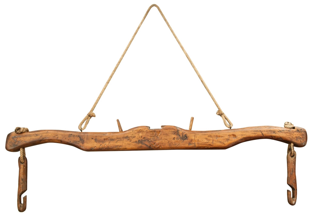 Biscottini Giogo in legno massello di tiglio finitura naturale. Made in Italy dimensioni