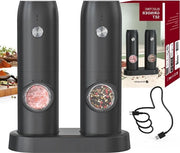 Molinello elettrico - ricaricabile via USB - set zucchero e pepe - sistema di macinazione ceramico - regolazione della finitura - molino automatico per cucina domestica.