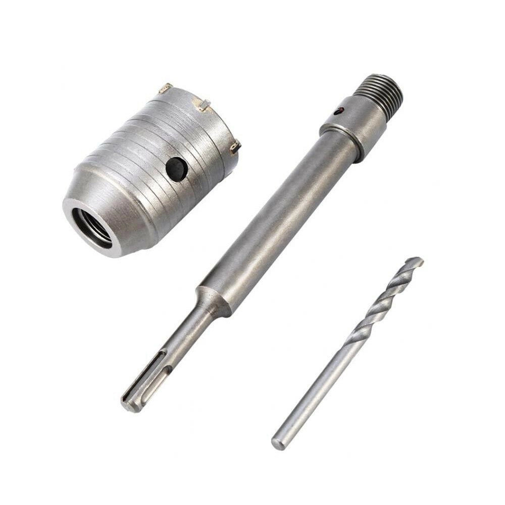 Trade Shop - Fresa Carotatrice A Tazza Per Muro Da 30mm A 130mm + Asta Da 35 Cm Sds Plus -