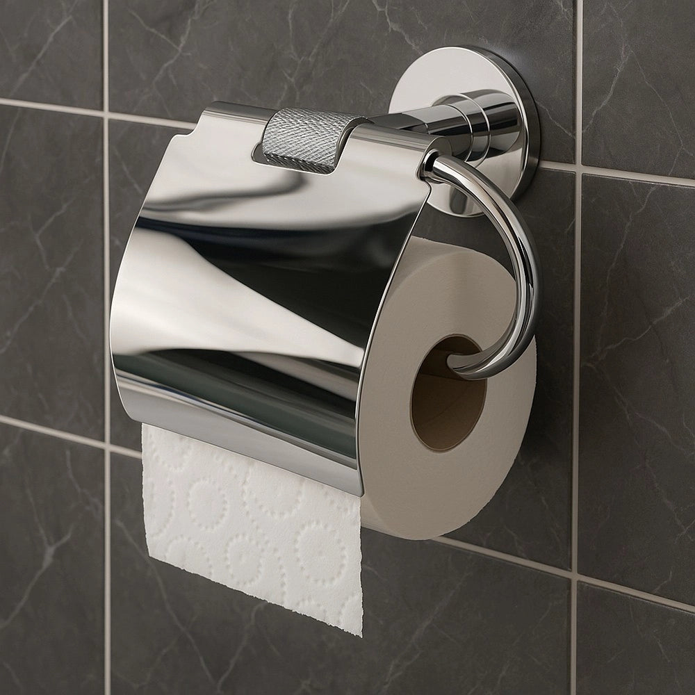 Trade Shop - Porta Rotolo Per Carta Igienica In Acciaio Accessorio Per Arredo Da Bagno 87920 -