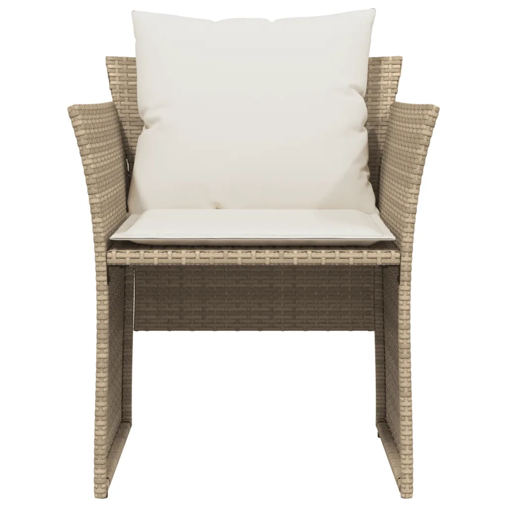 Sedia da Giardino con Poggiapiedi in Polyrattan Beige CFW6413452