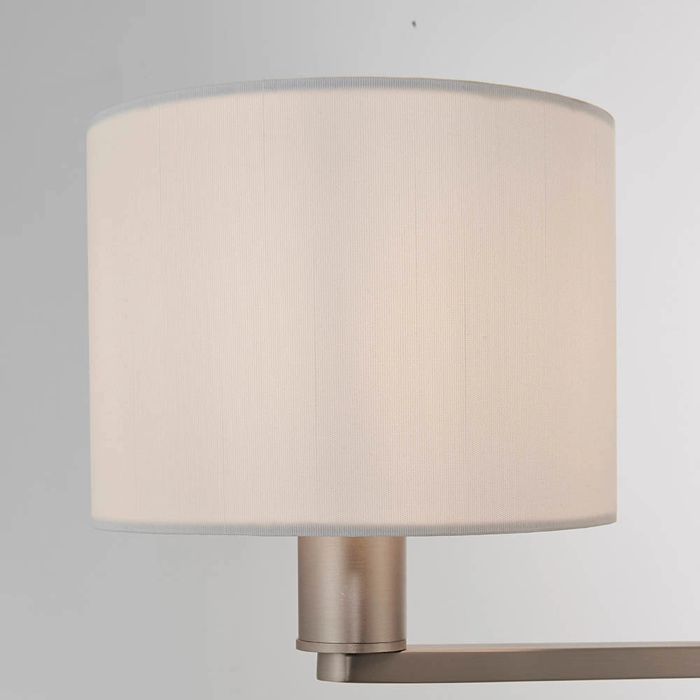Lampadario 3 luci nichel opaco, paralumi bianco E14
