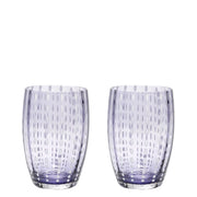 Zafferano Perle Bicchiere Lavanda - Vetro Colorato Soffiato a Bocca, 32 cl, Lavorato a Mano - Set da 2 Tumblers Artigianali per Acqua o Cocktail