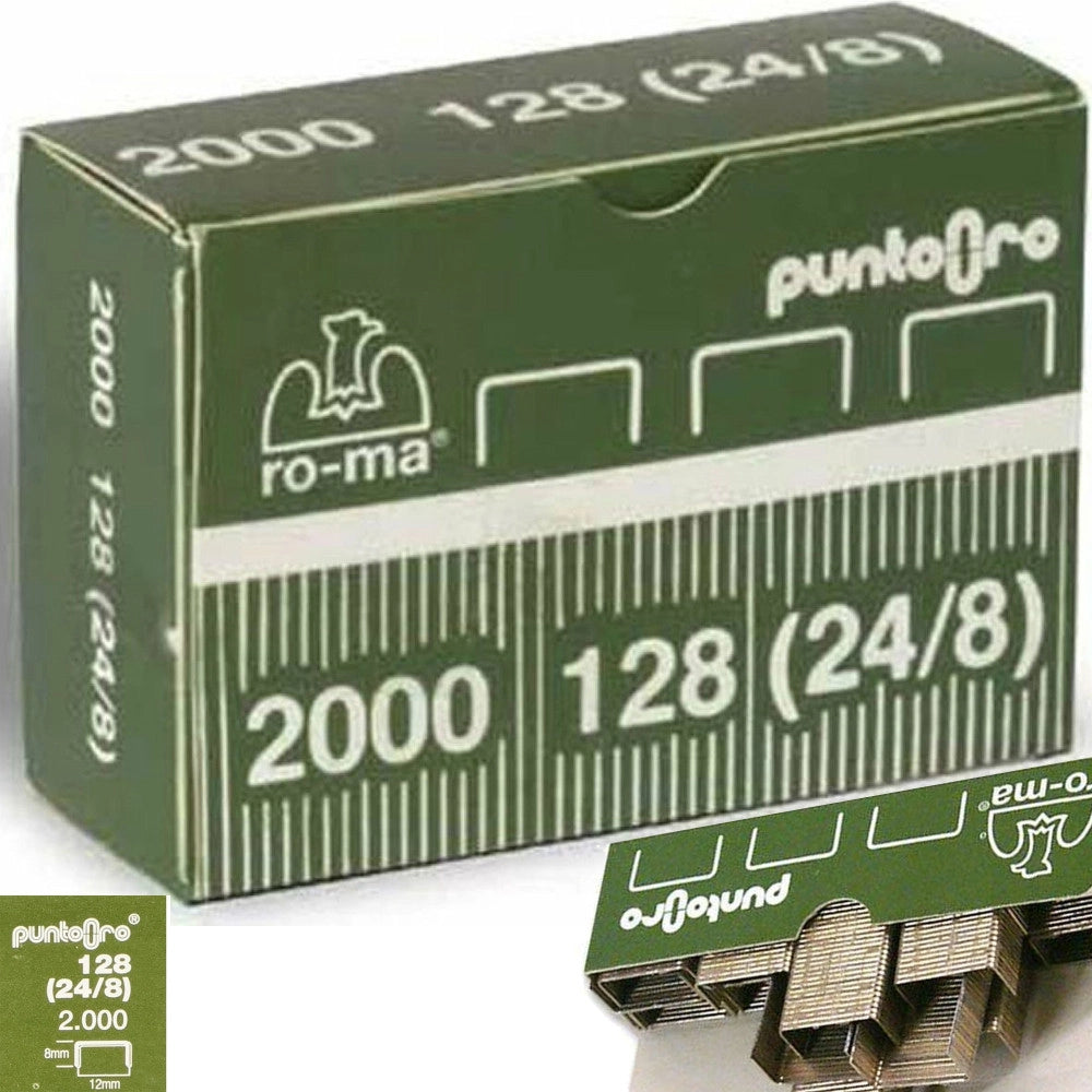 Trade Shop - Conf. 2000 Punti Per Graffatrice 128 24/8 Spillatrice Romeo Maestri Finitura Oro -