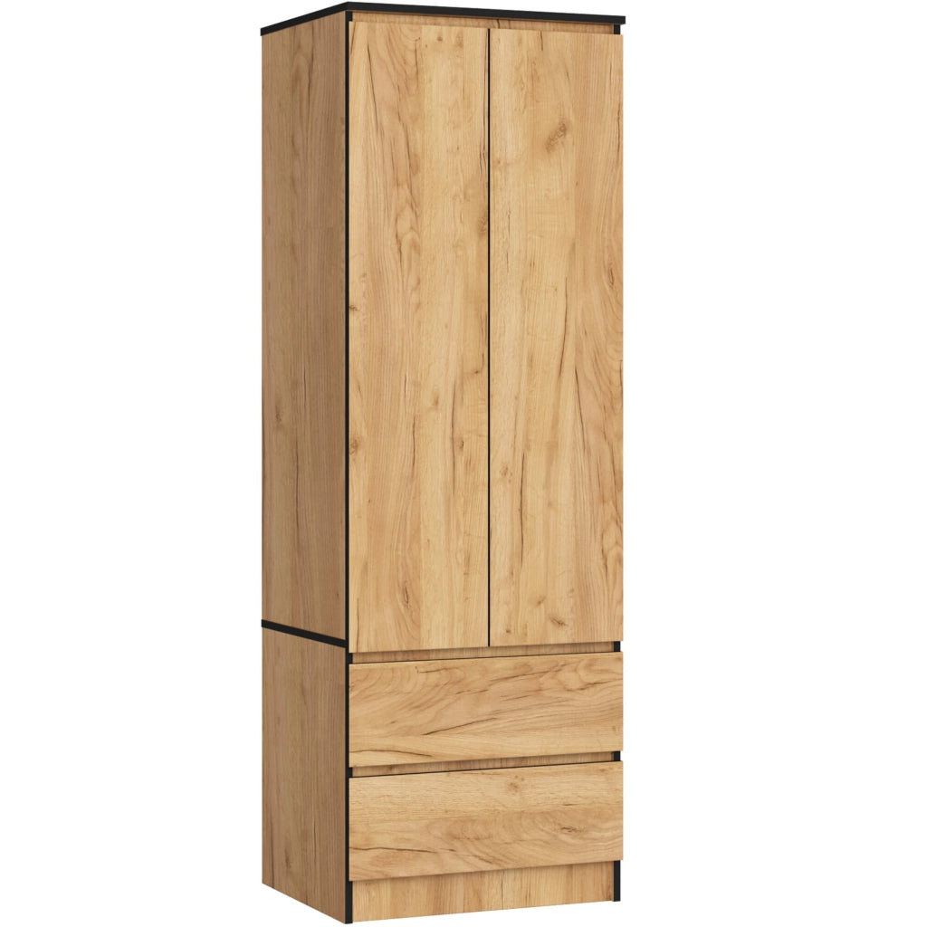Armadio AKORD S60 Quercia Craft 60 cm 2 ante 2 cassetti 60x51x180 cm