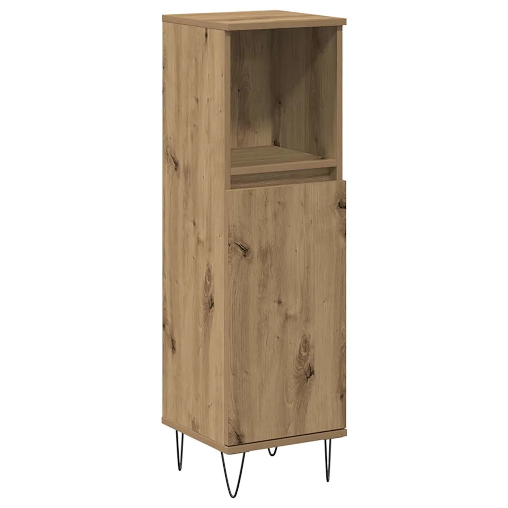Armadietto Bagno Rovere 30x30x100 cm Legno Multistrato