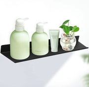 Pannelli da parete flottanti, metallo, bagno, wallrek, Nero, pannello da bagno, risparmio di spazio due ripiani, due ripiani metallici, fissaggio alla parete, ripiano di stoccaggio per bagno, cucina, soggiorno, 40 x 12 x 4 cm