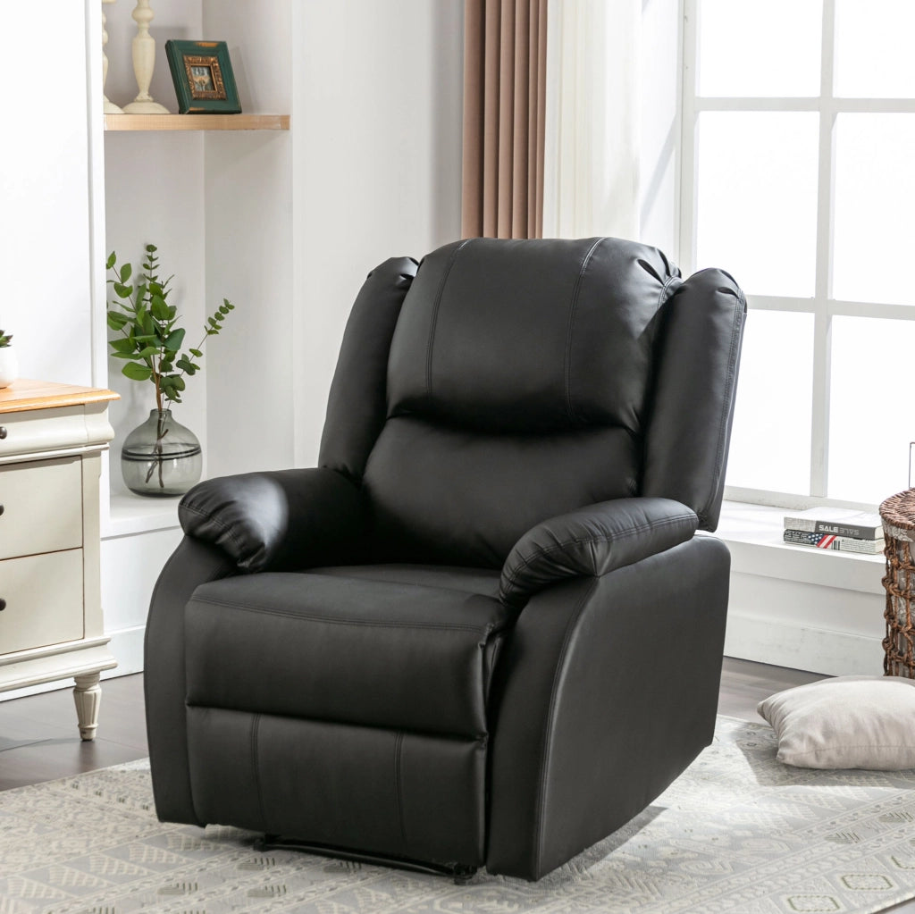 Poltrona reclinabile manuale con tasca laterale e seduta imbottita