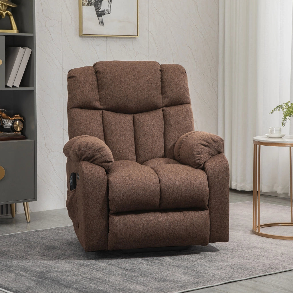 POLTRONA RECLINABILE ELETTRICA CON ALZAPERSONA 92 x 95 x 107 cm Marrone Acciaio