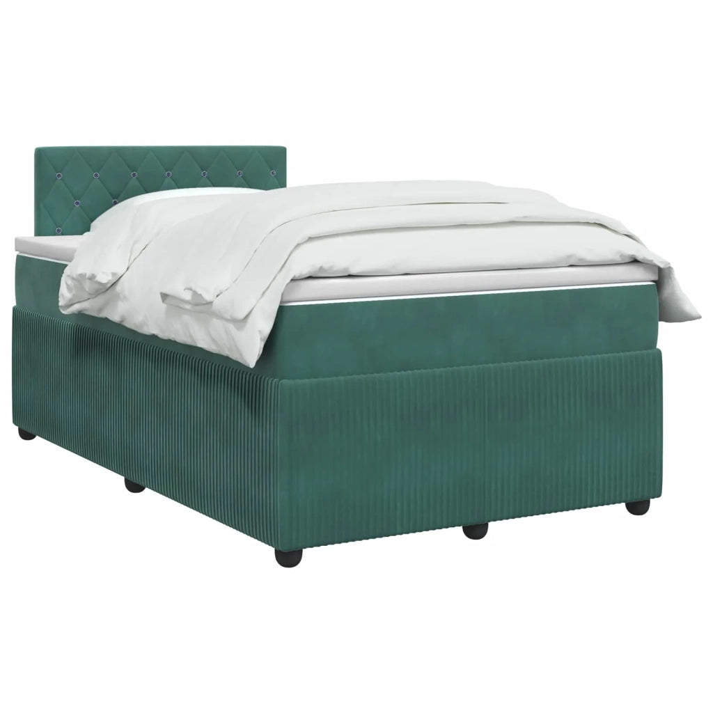 Letto box spring con materasso Verde Scuro 120 x 200 cm Velluto 3451652