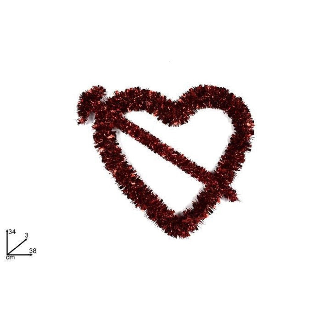 Trade Shop - Cuore Rosso Con Freccia Di Ghirlanda Decorazione San Valentino 38 X 34 X 3 Cm -