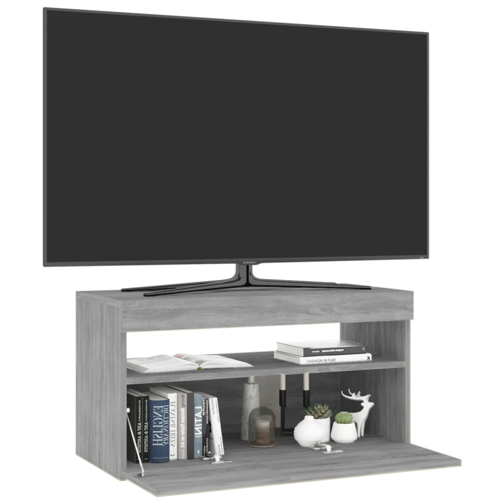 Mobile Porta TV con Luci LED Grigio Sonoma 75x35x40 cm cod mxl 10432