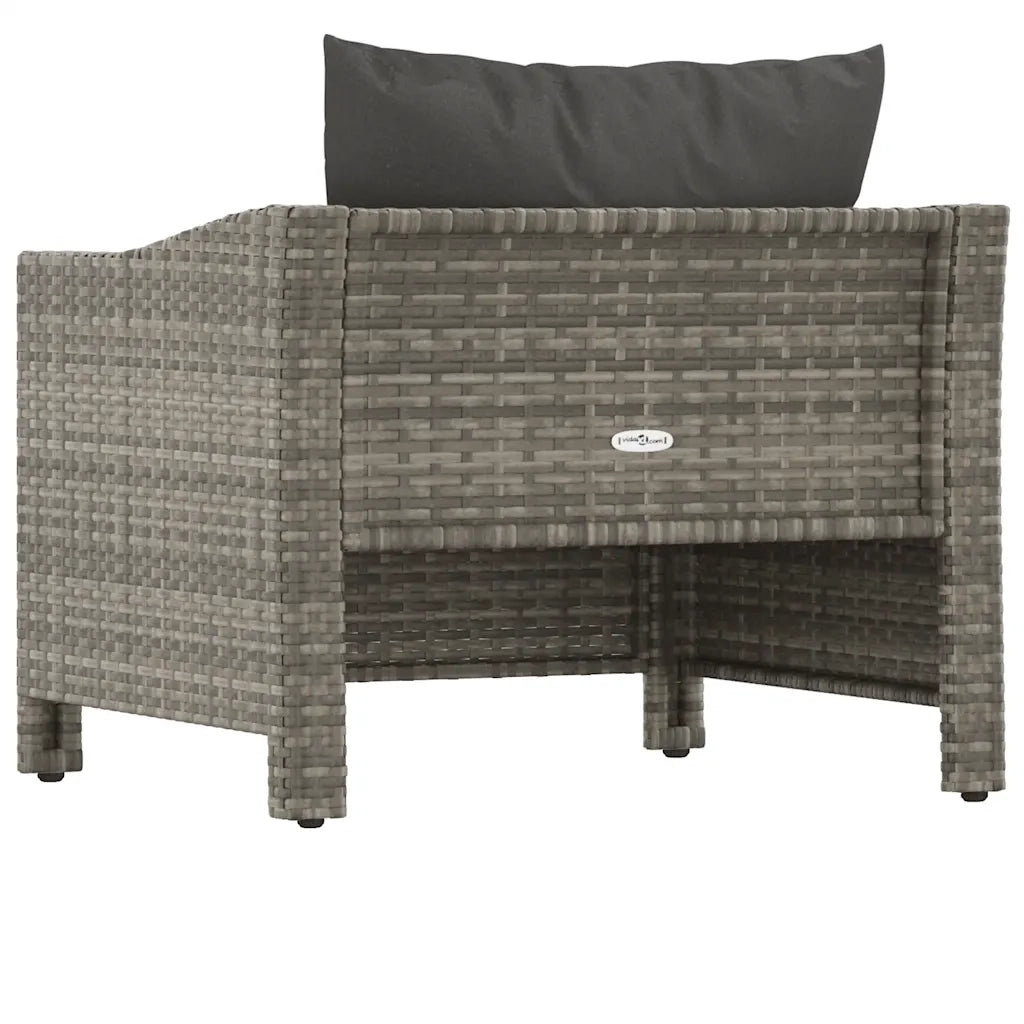 Poltrona da giardino con cuscino grigio in polyrattan CFW9835269