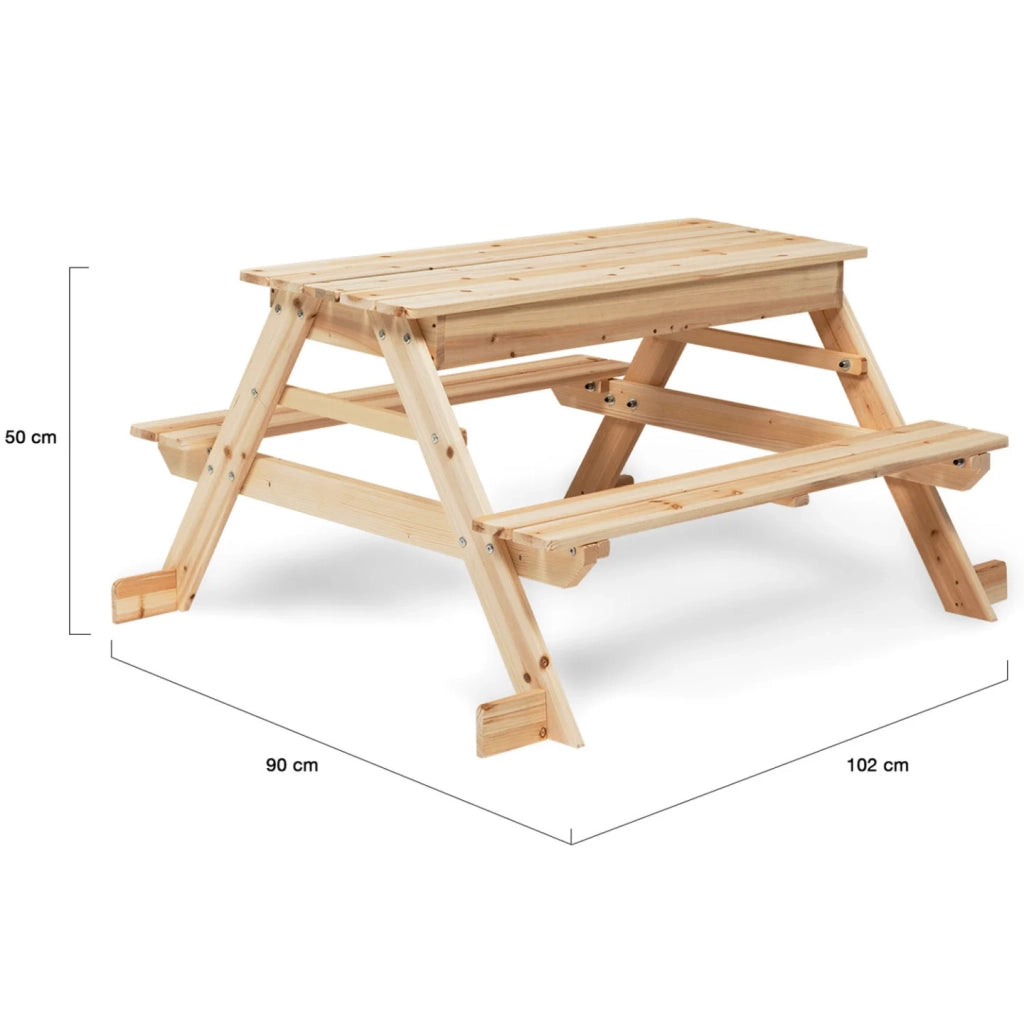 IDMarket - Tavolo da picnic in legno FOODY per bambini con sabbiera integrata