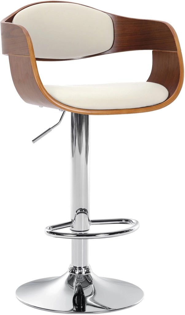 Sgabello Kingston in Similpelle Noce/bianco
