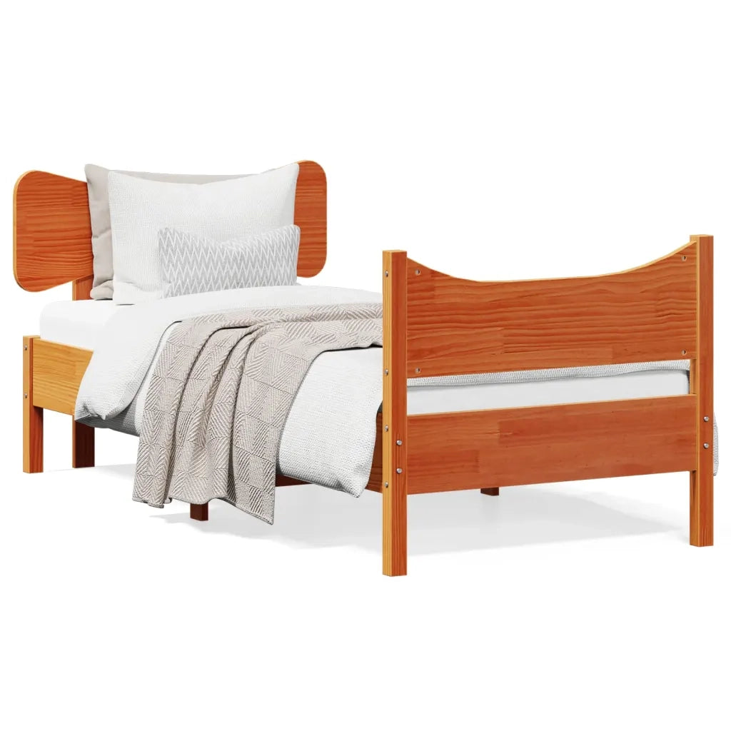 Letto senza Materasso Marrone Cera 75x190 cm in Legno di Pino 3216407
