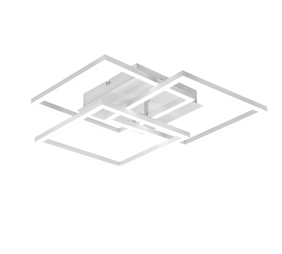 Plafoniera LED 3 quadrati, metallo, bianco, L 39 cm, Mobile