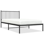 Letto singolo | Letto per adulti | Giroletto con Testiera in Metallo Nero 107x203 cm