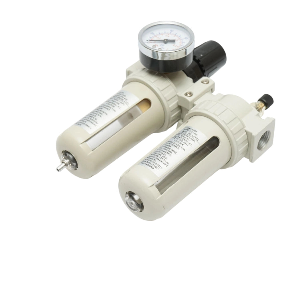Filtro aria e lubrificatore con regolatore di pressione max. 1 MPa, attacco 1/2