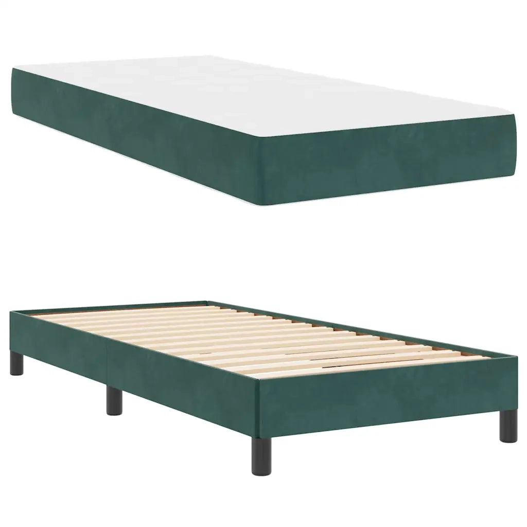 vidaXL Letto box spring con materasso Verde Scuro 80 x 200 cm Velluto