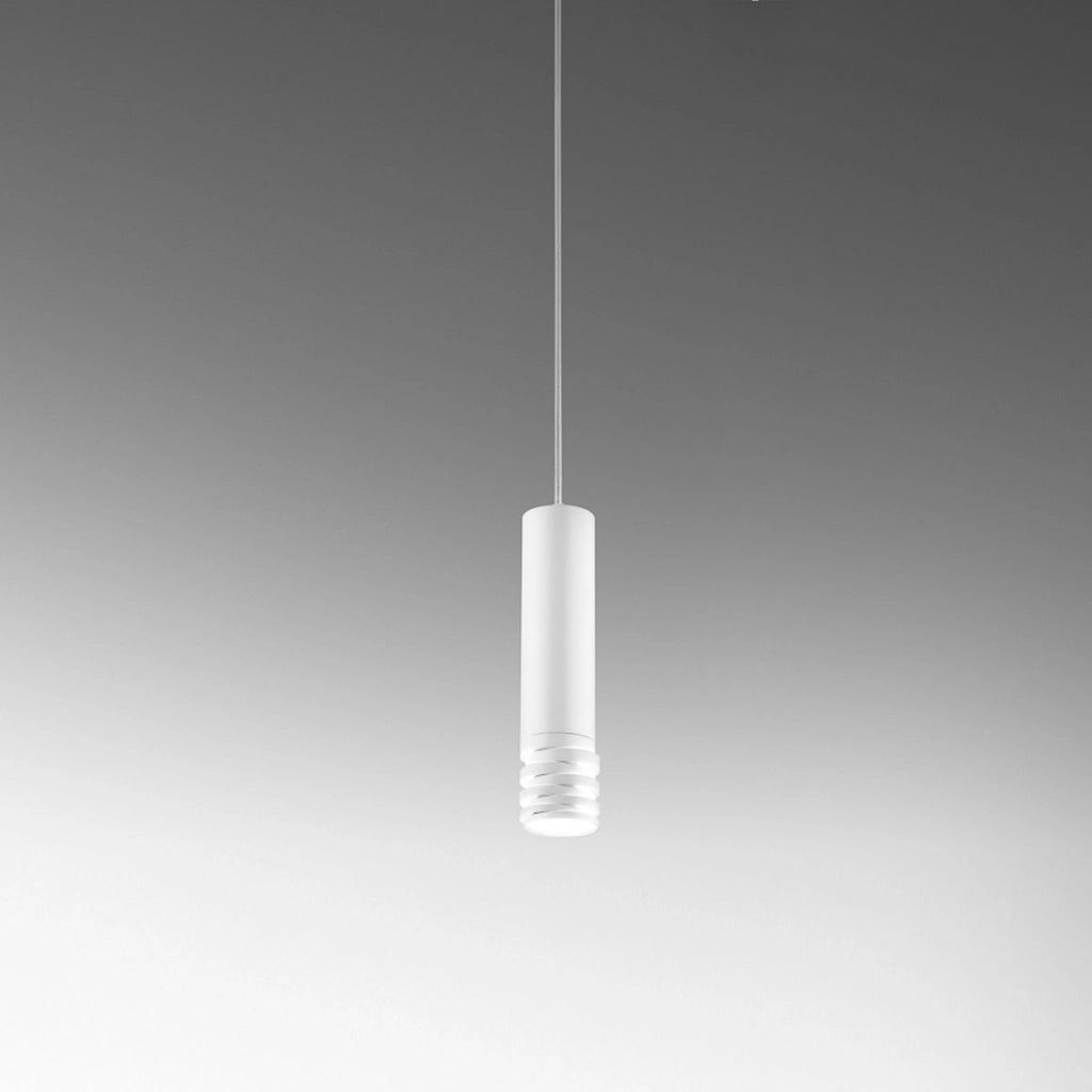 Lampada a Sospensione Emily S Bianca - Lampadario moderno con montatura in metallo satinato e diffusore in acrilico - Attacco GU10 Max 35W - Gealuce